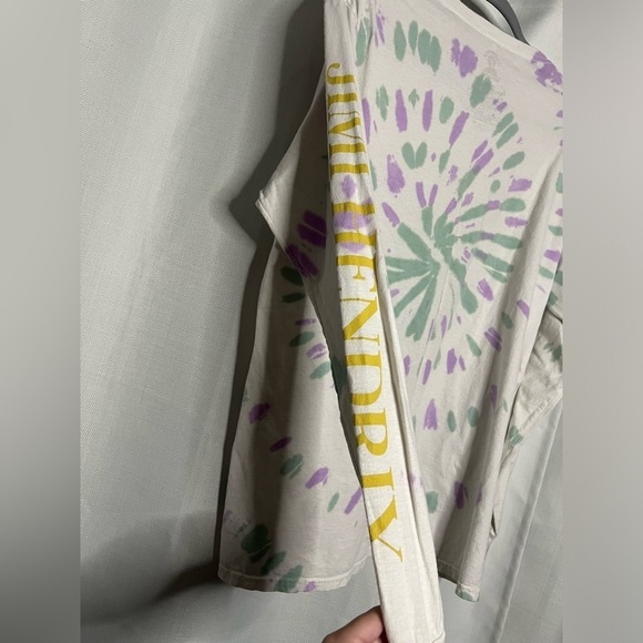 Jimi Hendrix Tie Dye Purple Green White Long Sleeve Graphic Shirt Medium - Picture 6 of 8